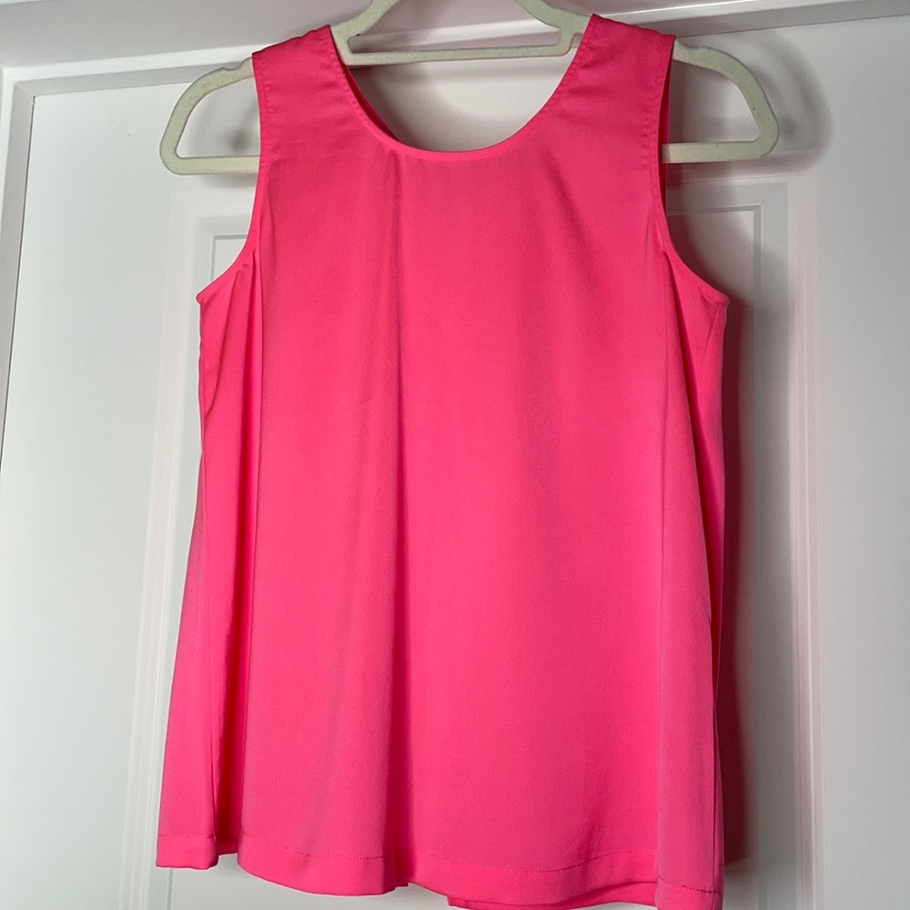 Cute Highlighter Pink JCREW BLOUSE tie back, 00.